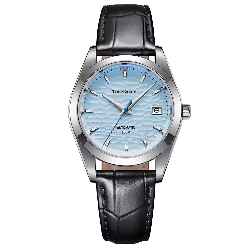 Leather-strap Blue-dial