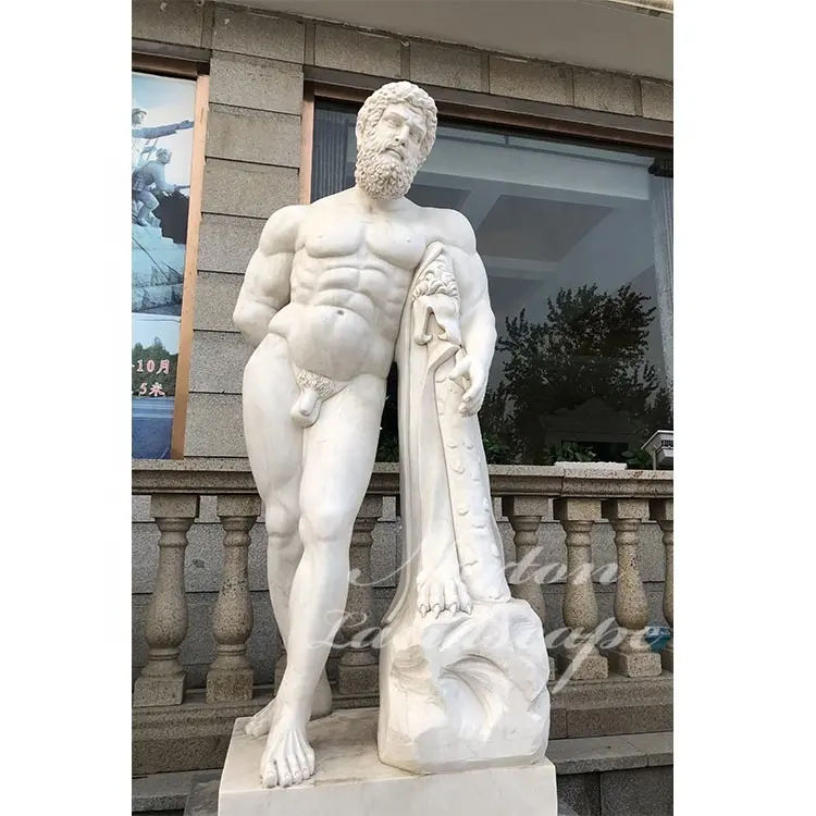 A mano su ordinazione intagliato greco figura scultura di grandi dimensioni di marmo uomo nudo statua per la vendita