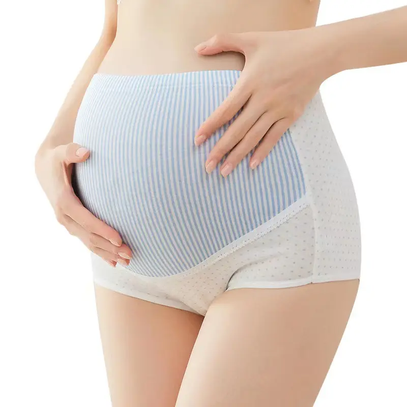 Sous-vêtements de maternité en coton pour femmes enceintes, culotte taille haute réglable