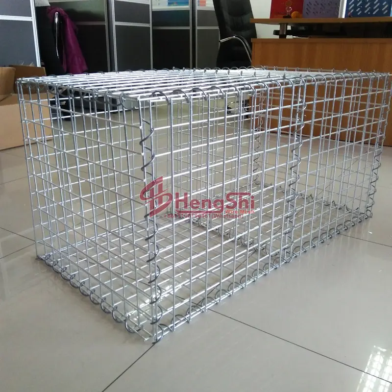 Norvège fil de 4mm 50x50mm grille de trou 1x0.5x0.5m boîte de gabion galvanisée solide mur de gabion