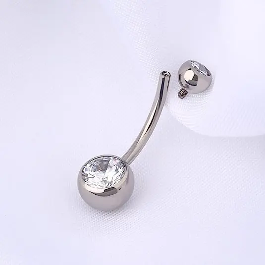 Mode Piercing Dubbele Edelstenen Chirurgische Stalen Buik Ringen Vrouw Navel Ringen Sieraden Custom Navel Buik Ringen