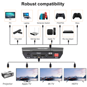 TESmart-Divisor HDMI 4K con gestión EDID inteligente para bares de salas de exposición, función CEC, divisor de vídeo de 1 en 2 salidas - Product Image 4