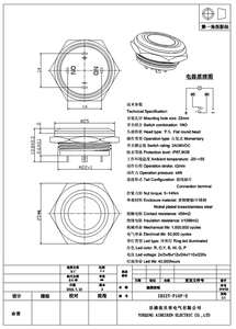 Welfnobl ปุ่มกดตัวสั้น22มม. 1NO สวิตช์หัวแบนปุ่มกดโลหะ - Product Image 6