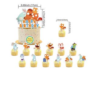 Mới nhất kiff mùa chủ đề bánh Topper bóng biểu ngữ và vòng hoa cho rừng Safari sinh nhật đảng trang trí bộ - Product Image 4