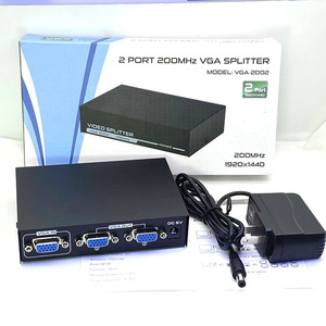 <strong>VGA</strong> <strong>Splitter</strong> <strong>1</strong> in <strong>2</strong> Out Video Distribution Box Signal Copy with Power Adapter 200MHz Bandwidth High Resolution up to 2048x1536 - Product Image 6
