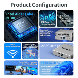 OEM/ODM Windows 11 Mini PC WiFi 5 Intel N100 Quad-Core Triple Display Fanless Office Gaming Computer Tiny Mini Computer - Product Image 4