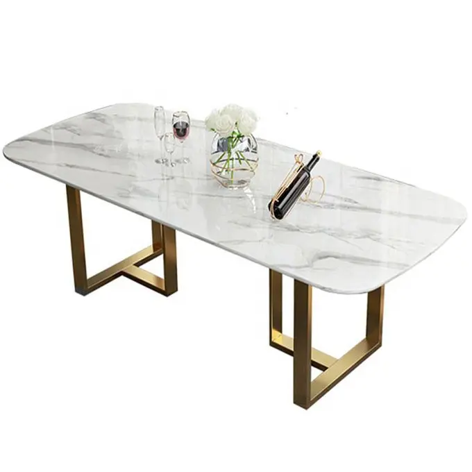 Custom furniture dining room tables chairs modern metal dining table marble