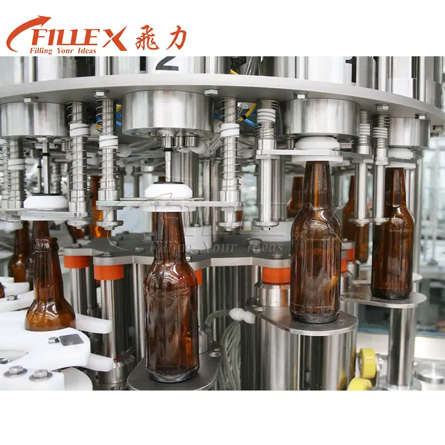 Botella de vidrio automática Equipo de planta de procesamiento de vino Whisky Vodka Línea de producción de cerveza Máquina embotelladora de llenado de cerveza