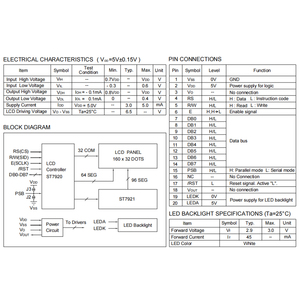 Driver grafico del modulo Display LCD ST7920 160x32 punti retroilluminazione a LED bianco - Product Image 4