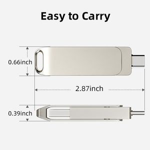 Promosyon diskleri Flash bellek Usb anılar küçük Usb bellek Pendrive 2 In 1 döner Usb 3.0 2.0 Otg tipi C Metal Usb Flash sürücü - Product Image 2