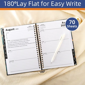 Pianificatore giornaliero personalizzato stampa libro rilegato a spirale di alta qualità 2026 Planner A5 Notebook con fascia elastica - Product Image 3
