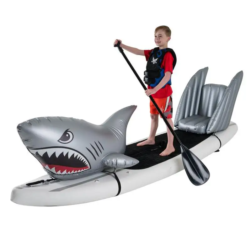 Tavola da Surf a forma di squalo per Sport acquatici tavola da Paddle gonfiabile per bambini barche a remi tavola da Surf con sedile sicuro per bambini