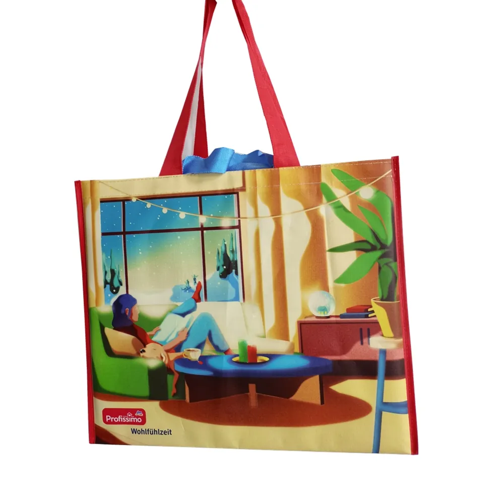 Custom Rpet Non Woven Shopping Bag Recycled Laminated Rpet Tote Bag With Zipper