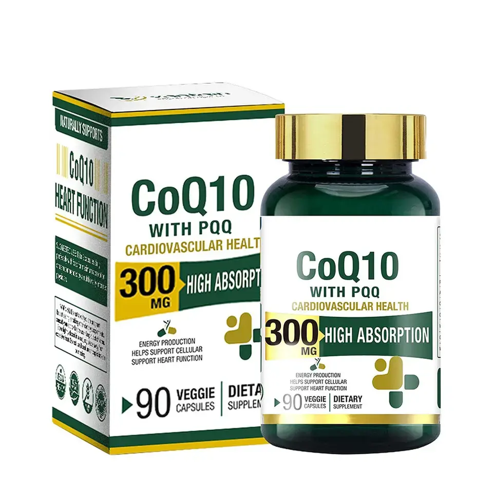 كبسولات Coq10 مع Pqq لصحة القلب ومكافحة التعب تحسين الخصوبة الصحية أنزيم Q10