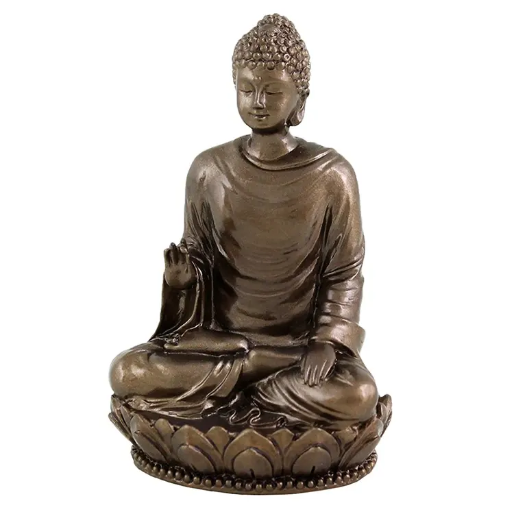 Estatua de Buda personalizada para la decoración del jardín Resina Color oro antiguo Decoración del hogar