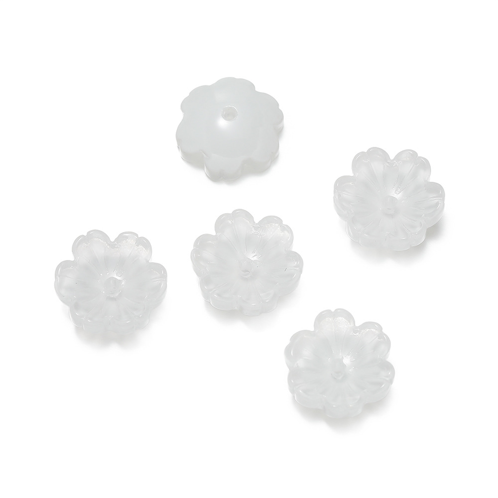 Glass spacer beads - white