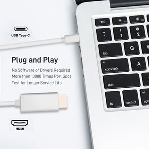 2024全新C型公到4k HDMI公连接器usb-c到HDMI白线 - Product Image 5