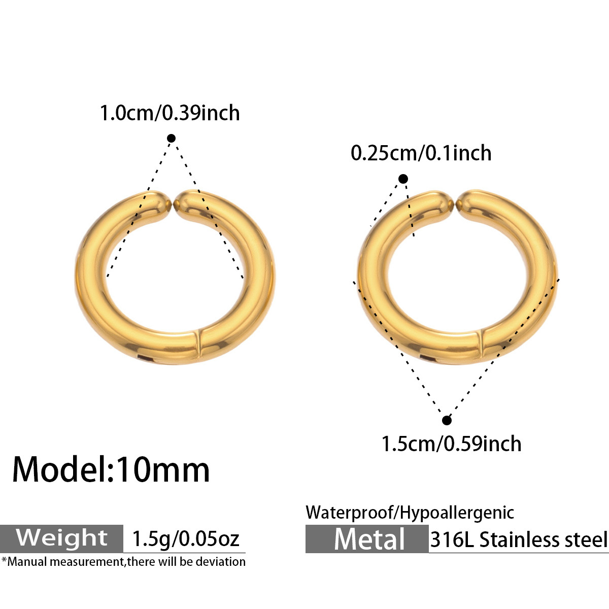 Gold 10mm