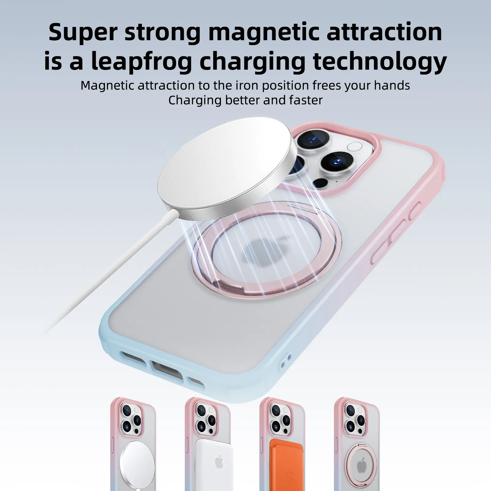 Магнитный чехол для сотового телефона для iPhone 15 Pro аксессуары для телефона с поворотной подставкой на 360 градусов
