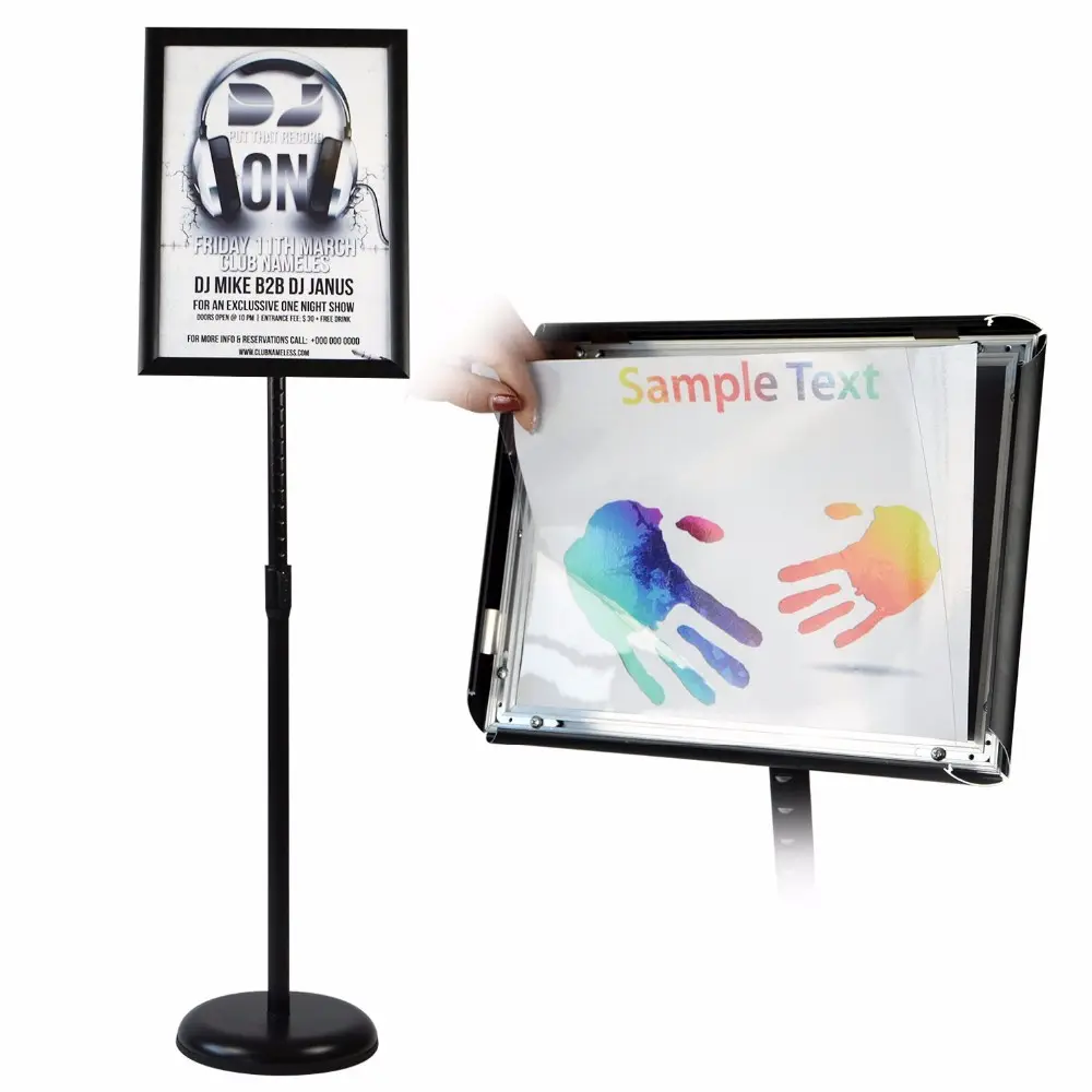 11*17 inches 8.5*11 inches Adjustable Poster Frame Floor Outdoor Sign Holder Black and Silver
