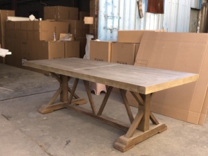 美国乡村家居实木再生木广场8座高端餐桌 - Product Image 6