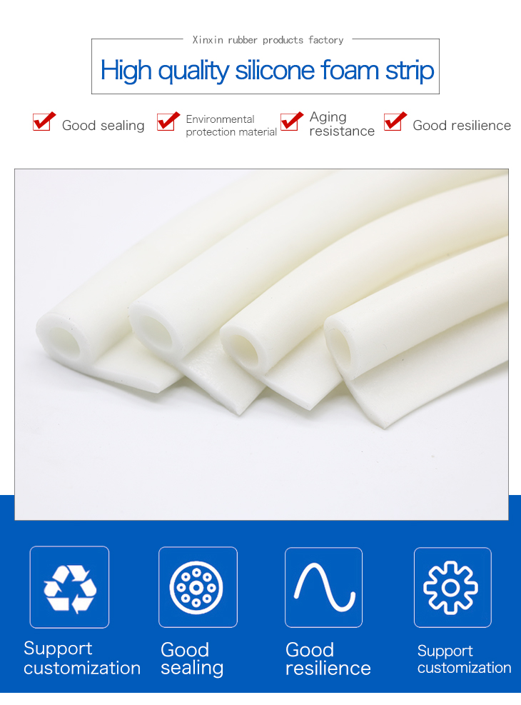 Custom high temperture resistant e-Shaped silicone rubber Seals Gaskets for oven