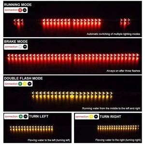 ไฟเลี้ยว LED สีแดง LED 12V,แถบไฟท้ายไฟถอยหลัง100 150ซม. ไฟสัญญาณเลี้ยวสีเหลืองสำหรับรถยนต์ - Product Image 6