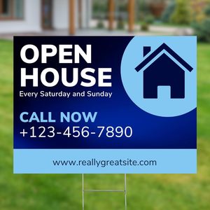 18x24 hai mặt mở nhà bất động sản bán sân dấu hiệu tùy chỉnh logo kinh doanh realtor Board nhựa bãi cỏ dấu hiệu - Product Image 2