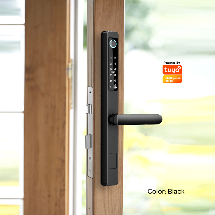 WIFI Tuya APP Waterproof Outdoor Digital Biometric Smart Fingerprint Aluminum Sliding Door Lock