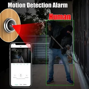 ICSEE视频门铃眼门查看器1080P 2MP Wifi迷你窥视孔IP摄像机无线对讲家庭安全摄像机双向音频 - Product Image 5