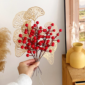 Năm mới tự làm hoa sắp xếp nhựa Fortune trái cây bạch quả lá bạch quả phụ kiện mô phỏng hoa nhân tạo chụp - Product Image 1