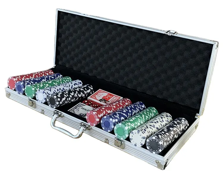 مجموعة أوراق لعب البوكر مكونة من 500 شريحة من الألومنيوم الفاخر المصنوع من الخزف في كازينو تكساس بسعر الجملة