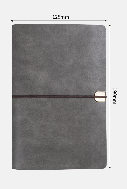 Carnet A6 à sangle gris brume