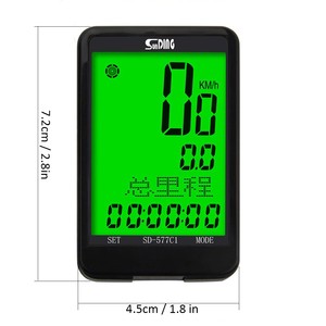 Ordenador de bicicleta inalámbrico resistente al agua, odómetro de bicicleta, pantalla grande de 2,5 pulgadas, ciclocomputador, pantalla LCD multifuncional, velocímetro de ciclismo - Product Image 5
