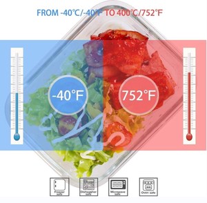 Ikoo-Paquete de contenedores de cocina de vidrio Rectangular, almacenamiento de alimentos de vidrio con tapas de pp, 5 piezas - Product Image 4