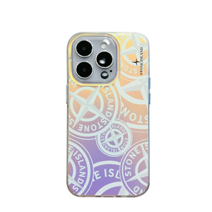 トレンディなグラデーションカラーデザイナー電話コークシェルiPhone X XR 7 8 Plus 11 12 13 14 15 16 Pro Maxアイスランド石ケース