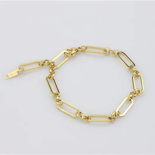 Bracelets en plaqué or 18k, réduction de la vente minimaliste, chaîne pour femmes, bijoux, offre spéciale