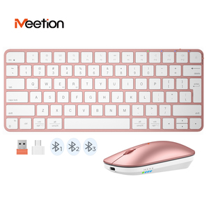 Para Meetion C210 Slim & Mini Wireless Keyboard Mouse Combo Daul Model Recargable Compact Multi-Device para múltiples dispositivos - Product Image 3