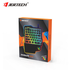 JERTECH GK10 mini colorido retroiluminado adecuado para teléfono computadora con cable USB teclado de mano izquierda teclado de juego de una mano para móvil - Product Image 6