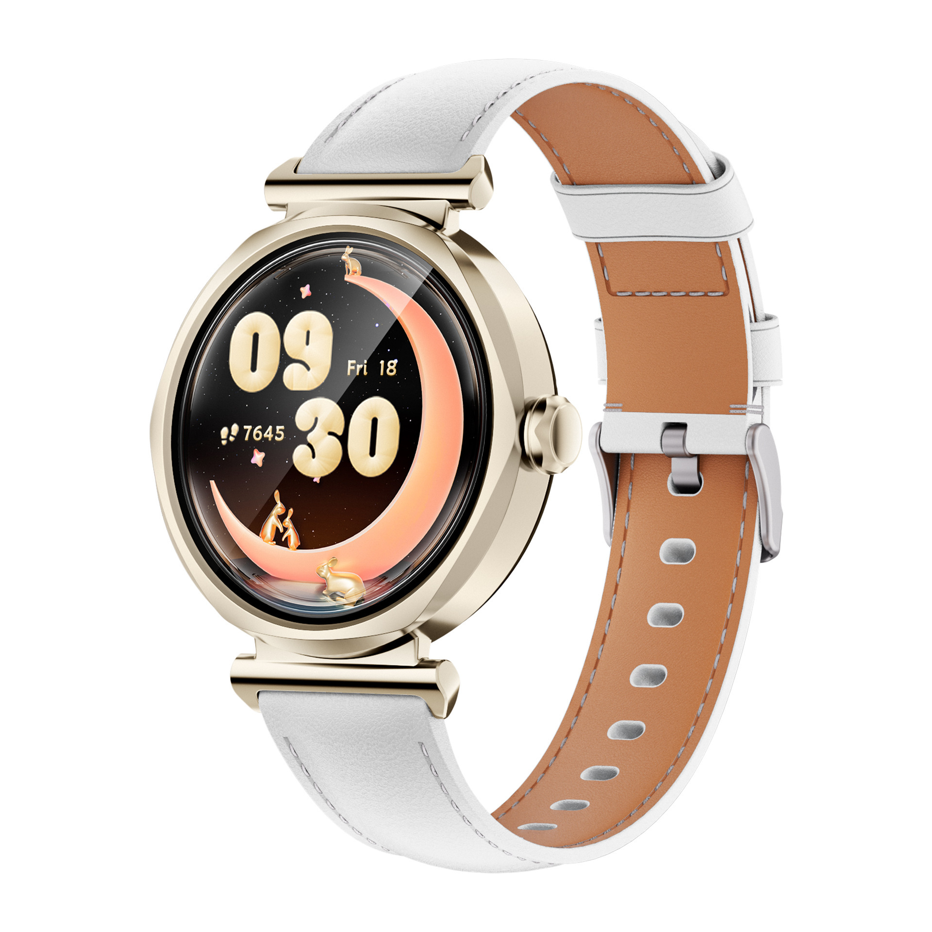 Moonlight white-leather strap