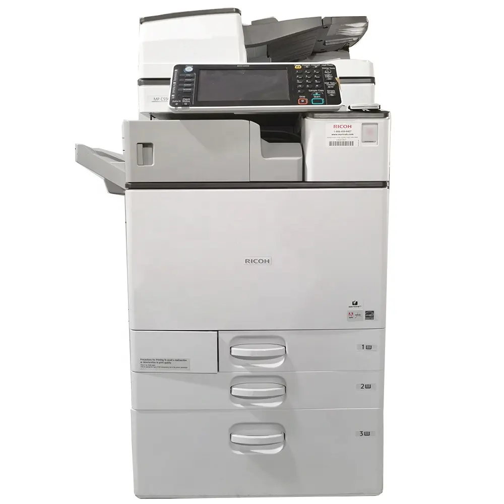 Sea Ricoh Refurbished untuk Ricohs MP C5503 A3 warna Laser Printer multifungsi mesin fotokopi digunakan 2g kecepatan sedang CMYK umum