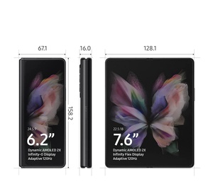 SAM Galaxy Z için Fold 3 5G orijinal küresel sürüm katlanır telefon 7.6 "4400mAh Snapdragon 888 5G A + 99% yeni Smartphone - Product Image 4