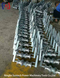 Unique Design Small Bore Conductor Three Sheaves <strong>Stringing</strong> <strong>Block</strong> Customizable OEM Nylon Pulley Aluminium Cable Power Roller - Product Image 4