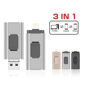 Unidad Flash USB 3 en 1 de alta velocidad para iPhone almacenamiento externo 32G 64G 128G pendirves memoria USB para IOS Android