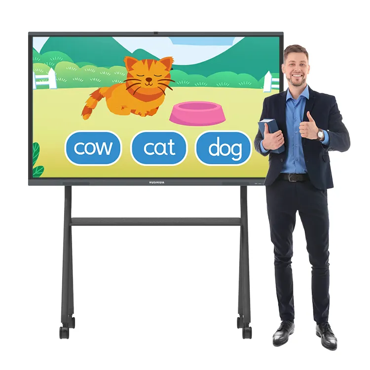 98 100 110 Inch Klaslokalen Metalen Standaard 4K Touchscreen Interactief Smartboard 85 75 65 55Inch