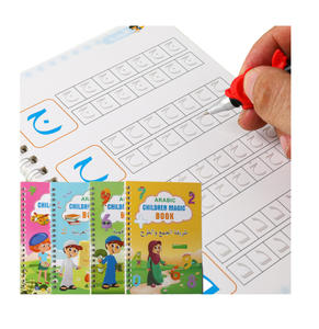 4 kitap/set arapça sürüm sihirli kitap yazma kontrol kalem eğitim sayfası uygulama Copybook öğrenme arapça eğitim kitapları - Product Image 1