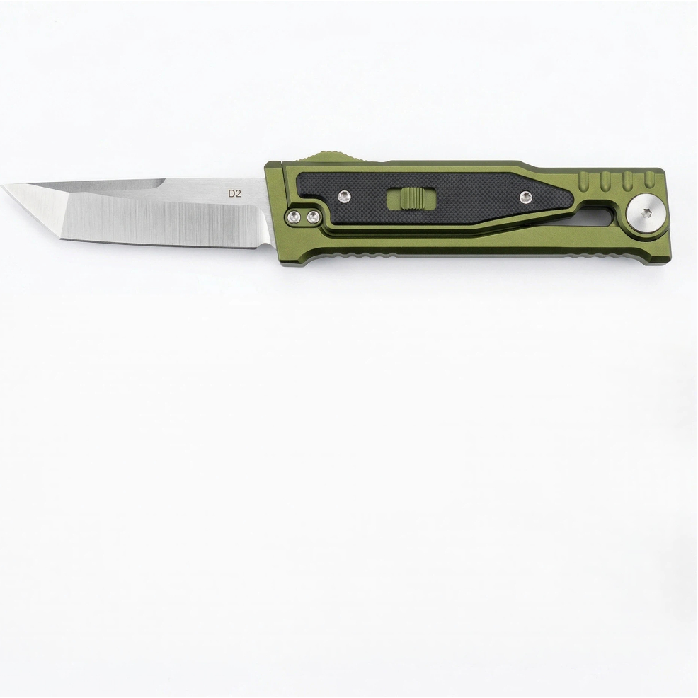 Green handle with a square head