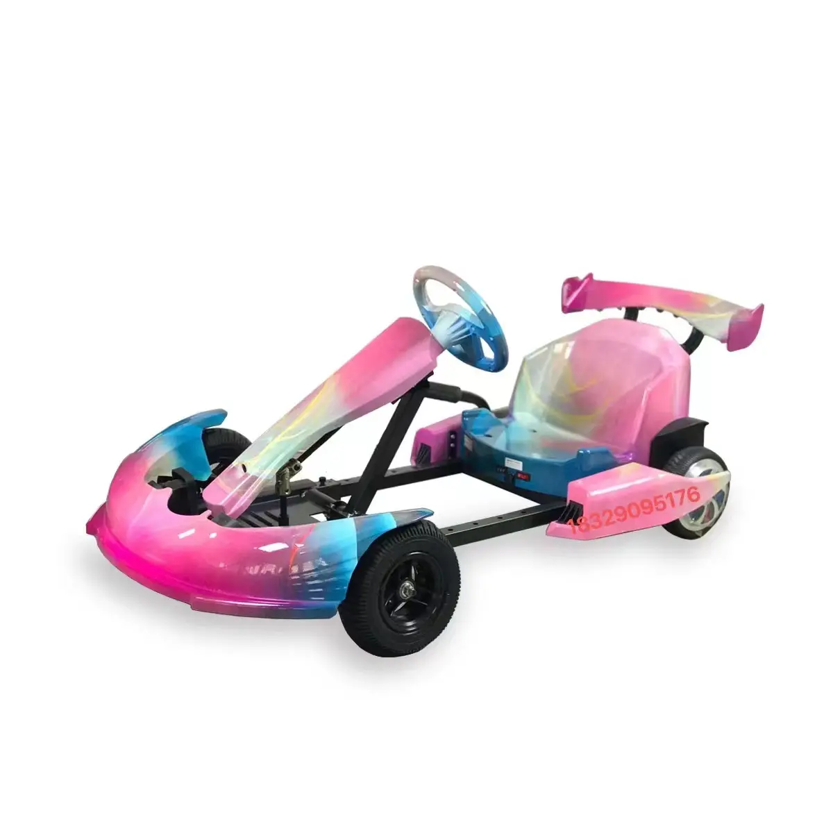 Rueda de Motor de luz Led Bluetooth Freno de mano de 3 velocidades + Freno automático Go Karts para niños Kart eléctrico coche de karting eléctrico para adultos