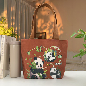 Wholesale High Quality Cute <strong>Panda</strong> <strong>Pattern</strong> Women's Pu Shopping Tote Bags With Custom Printed Logo - Product Image 3