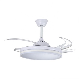 Modern tasarımcı dekoratif geri çekilebilir avize yatak odası uzaktan kumanda ile fantezi Led tavan vantilatörleri - Product Image 1